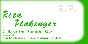 rita plakinger business card